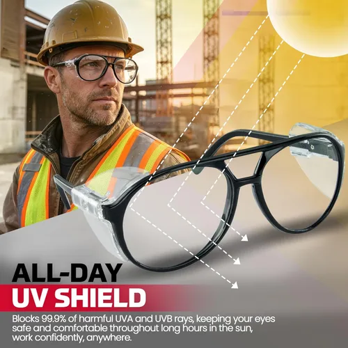 Vista 6 de SAS Safety Gafas de seguridad Lentes de policarbonato resistentes a impactos, lentes protectoras transparentes Protección UV ANSI Z87.1