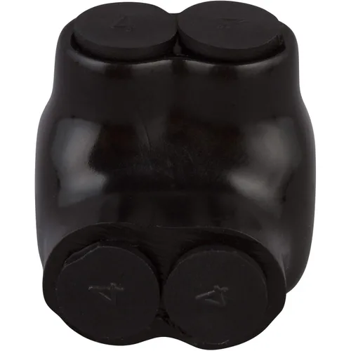 Morris Productos 97105 Negro aislado 2 conductores empalme de entrada de un solo lado 1/0 - 14 alambres, 1 paquete