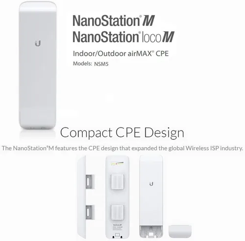 Vista 3 de Ubiquiti NSM5 Paquete de 2 NanoStation M5 5GHz airMAX CPE 150+Mbps 15+km