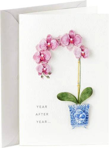 Tarjeta de cumpleaños Hallmark Signature para ella (Orquídea)