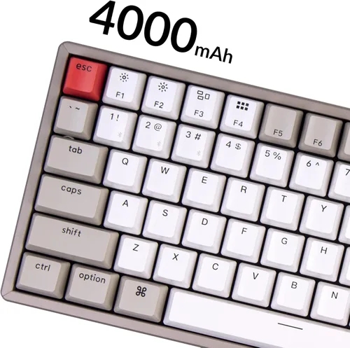 Vista 5 de Keychron Teclado mecánico inalámbrico K2 75% Layout Bluetooth con teclas retro de doble disparocable tipo C, interruptor marrón mecánico Keychron