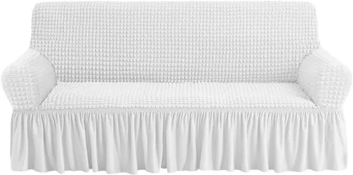 Vista 17 de NICEEC - Funda de sofá biplaza, 1 pieza, fácil de ajustar, universal, alta elasticidad, duradera, protector de muebles con faldón, estilo campestre