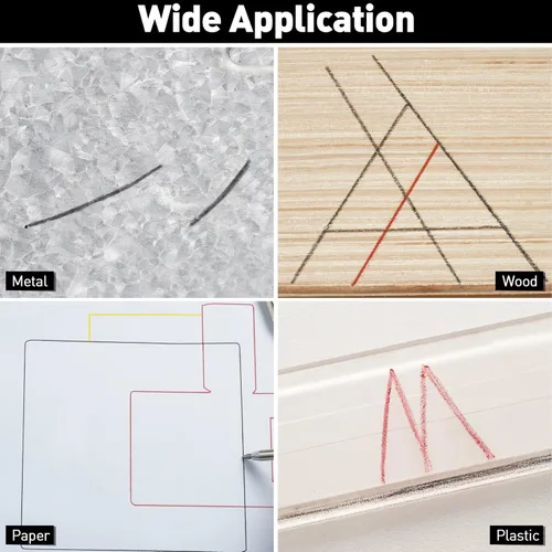Vista 6 de Hiboom 5 lápices de carpintero mecánico, 30 piezas de repuesto para punta de nariz con afilador integrado, herramientas de fabricación de escritos