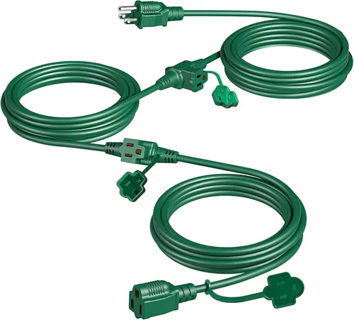 Vista 13 de Eversimpleinc Cable de extensión divisor negro de 1 a 3 (combinado de 25 pies, 13 pies de extremo a extremo), enchufe de 3 puntas con 3 salidas