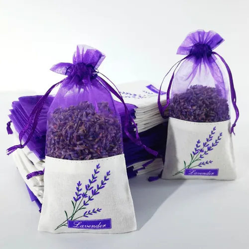 Vista 5 de Sanrich 50 bolsas de lavanda vacías con cordón morado para regalo (deeo Purple-drawsrting)