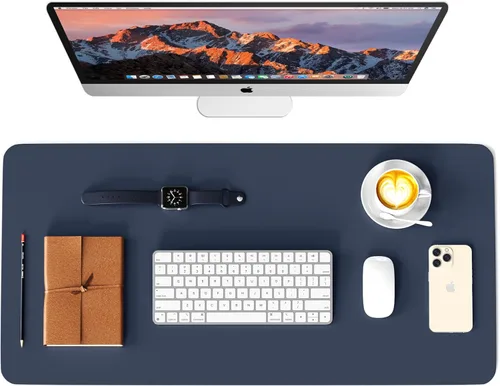 Vista 15 de WAYBER - Alfombrilla de cuero sintético PU para escritorio, protector y mousepad de escritorio resistente al agua para oficina, hogar, trabajo