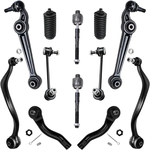Vista 35 de Detroit Axle – 12 brazos de control superiores e inferiores delanteros con rótulas, barras de unión exteriores e interiores con topes, barras