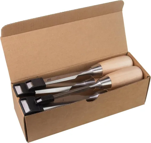 Vista 6 de Juego de 4 cinceles con borde biselado de 1/4 pulgada (6mm), 1/2 pulgada (12mm), 3/4 pulgada (20mm), 1 pulgada (26mm) con mangos de carpintero