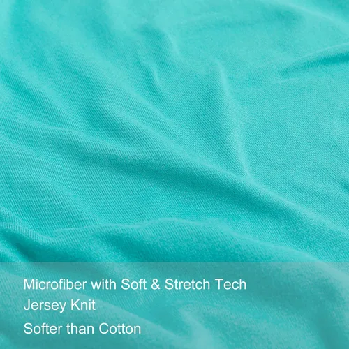 Vista 2 de Paquete de 2 fundas elásticas para almohada - Punto jersey y cierre de sobre, fundas de almohada con mezcla de poliéster ultra suave tipo camiseta