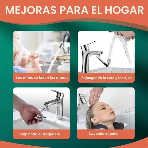 Vista 6 de Patentado CECEFIN 1080° Extensor de Grifo Giratoria - Aireador de Fregadero - Extensión de Grifo de Agua con 2 Modos de Salpicadura, Accesorio