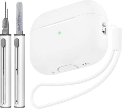 Vista 12 de Compatible con Airpods Pro 2 Case, Funda Protectora de Piel de Silicona Suave con Kit de Limpieza y Cordón Compatible para AirPod Pro de 2ª