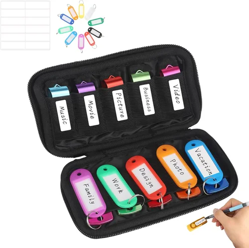 Estuche para Unidad Flash USB de Material Suave, Estuche Soporte para Unidad Thumb, Organizador de Soporte para Unidad USB, Bolsa Portátil de