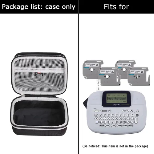 Vista 7 de FBLFOBELI Estuche de almacenamiento duro para Brother P-Touch PTM95/PT90/PT45M Handy Label Maker (solo la caja) (negro)