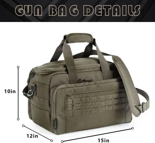 Vista 5 de VEAGIA Bolsa para pistola de campo de tiro Bolsa para arma Bolsa para pistola Bolsa para arma con cerradura de doble capa a prueba de explosiones