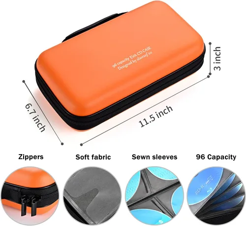 Vista 42 de Funda para DVD, estuche de CD EVA, organizador de almacenamiento, portátil, protector de DVD, soporte para billetera para coche