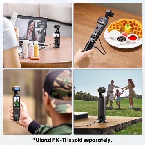 Vista 5 de ULANZI PK-08 Mini Trípode de Bolsillo para DJI Osmo Pocket 3, Trípode Mini Multiusos con Tornillo de Montaje de 1/4' para Insta360 X5 X4 X3