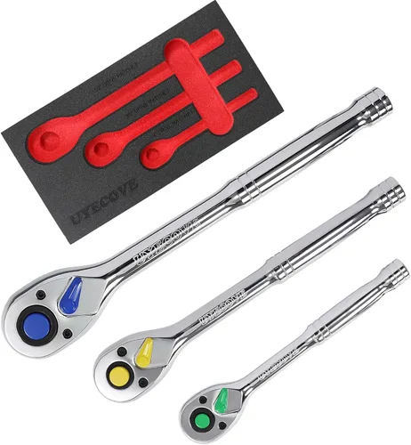 Vista 9 de Mango de trinquete de accionamiento de 1/2 pulgadas, llave de trinquete de 1/2 pulgada de mango largo, llave de dados, cabeza reversible