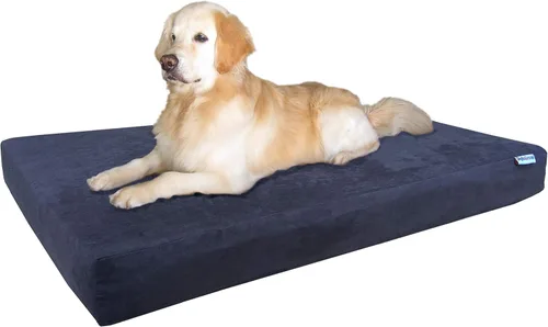 Vista 13 de Dogbed4less Cama ortopédica pequeña y mediana de espuma viscoelástica de gel para mascotas, forro impermeable con cubierta de microgamuza espresso