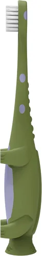 Vista 9 de Dr. Brown's Cepillo de dientes para niños pequeños, dinosaurio, verde, paquete de 1
