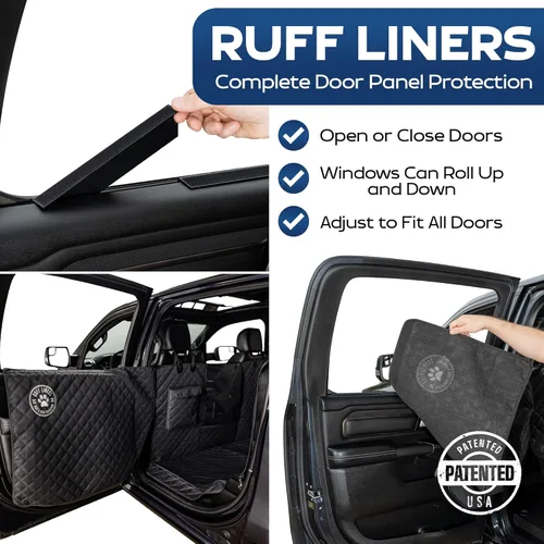 Vista 2 de Ruff Liners Funda XL para piso con protección para puertas, negra – Como se vio en Shark Tank – Se ajusta a camionetas de cabina doble con asientos