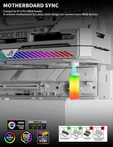 Vista 6 de upHere - Soporte de GPU,Soporte para tarjeta gráfica GPU,Soporte para hundimiento de tarjeta de video,Soporte de GPU,Blanco,ARGB