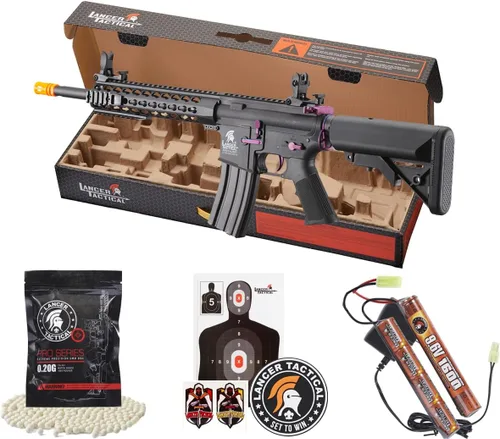 Vista 12 de Lancer Tactical Gen 2 KeyMod Airsoft AEG de 10" con grúa Stock