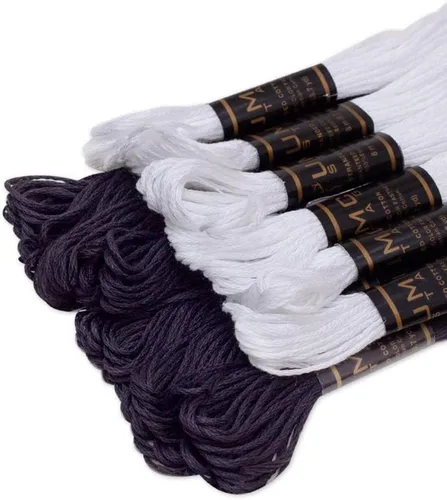 Vista 2 de 12 piezas Hilo de bordado de alta calidad Madejas 100% algodón egipcio de alta calidad Hilo de bordado de punto de cruz Algodón trenzado