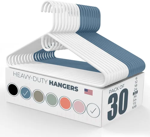 Vista 119 de Neaties Paquete de 6 perchas de ropa resistentes, fabricadas en los Estados Unidos, perchas de plástico de capacidad de 8 libras para ropa