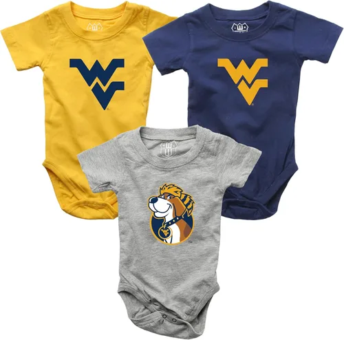 Vista 23 de Wes and Willy Baby College Team - Paquete de 3 mamelucos de algodón