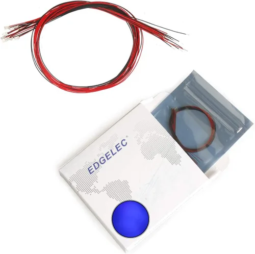 Vista 10 de 20pcs precableado 1206 blanco SMD LED emisor de luz diodo DC 3V Micro Litz longitud 7.8 pulgadas (7.9 in) soldado mini luces LED para bricolaje