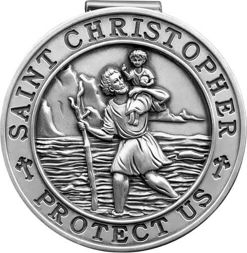 Medalla de San Cristóbal de PloreWay para Coche, Metal