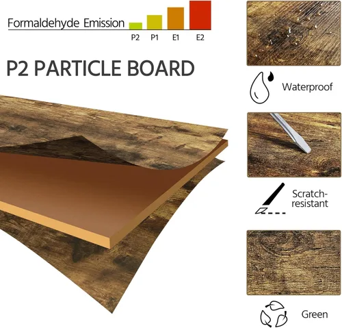 Vista 44 de Yaheetech Juego de mesa de comedor de 3 piezas, juegos de mesa y sillas de cocina para 2 personas, mesa compacta con 2 taburetes y diseño de ahorro