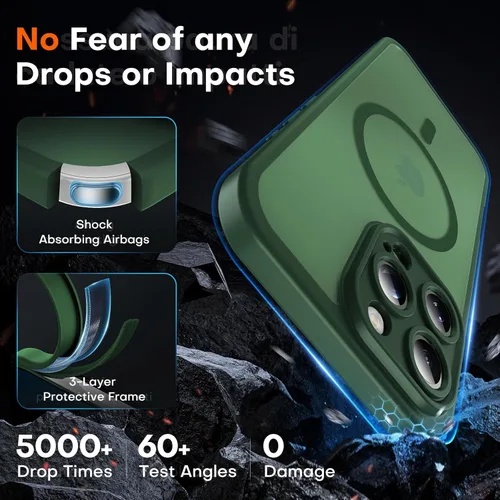 Vista 825 de TOCOL Funda para iPhone 11, compatible con Magsafe, protección completa de cámara, imanes integrados, protección contra caídas, funda translúcida