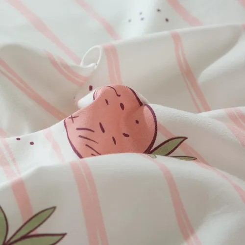 Vista 9 de LifeTB Funda de Edredón de Fresa Rosa para Niñas Estampado Kawaii Juego de Ropa de Cama Queen 1 Funda de Edredón con 2 Fundas de Almohada de Algodón