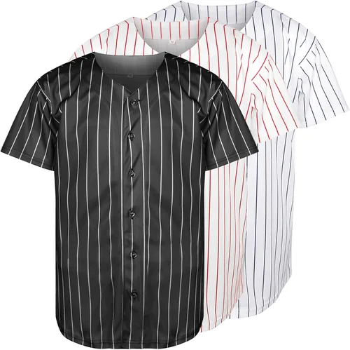 Camiseta de béisbol en blanco con botones y manga corta estilo hipster hip hop