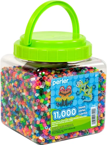Vista 8 de Perler Cuentas surtidas de fusibles multicolor para manualidades infantiles, 11000 piezas