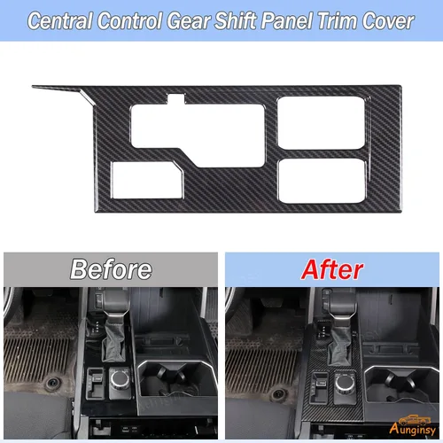 Vista 102 de Aunginsy Marco para panel de cambio de marchas con caja de almacenamiento Compatible con Toyota Tundra/Sequoia 2022-2024 2025 Protector contra
