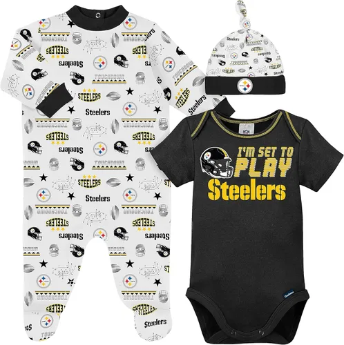 Vista 12 de Gerber Conjunto de regalo unisex para bebé con pies de equipo de la NFL para dormir y jugar
