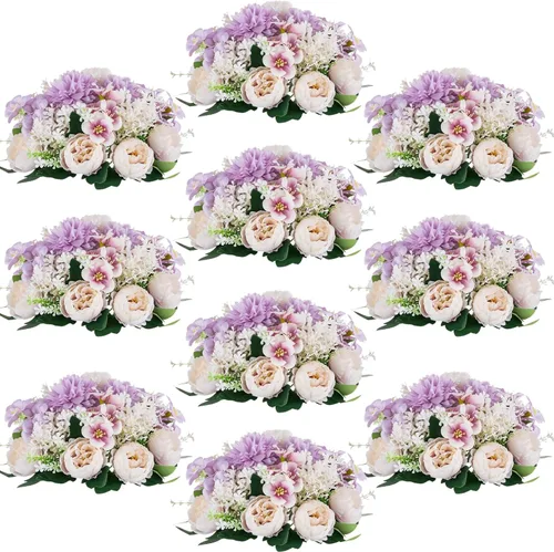 Vista 19 de Bolas de Flores Inweder para Centros de Mesa: 10 Piezas de Flores Blancas para Centros de Mesa Arreglos Florales Centro de Mesa para Boda, Fiesta