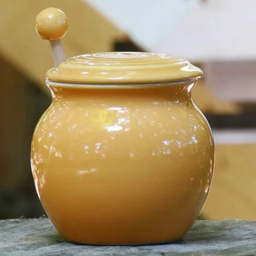 Vista 3 de Cottage Creek Tarro de miel, conservador de miel, pote de miel con cuchara, recipiente de miel