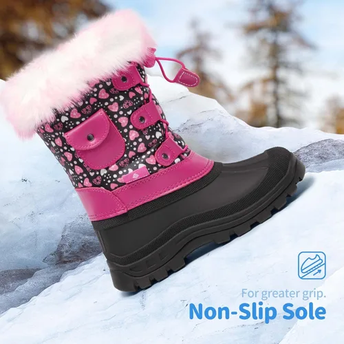 Vista 2 de DREAM PAIRS Boys Girls Insulated Waterproof Snow Boots