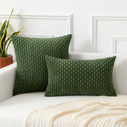 Vista 166 de Kevin Textile - Juego de 2 fundas de almohada decorativas de pana suave, estilo bohemio, a rayas, decoración del hogar para sofá, cama, sofá y sala