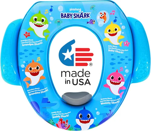 Nickelodeon Baby Shark "Sharktastic" - Asiento de entrenamiento suave para ir al baño, cojín suave, entrenamiento para ir al baño, seguro, fácil de