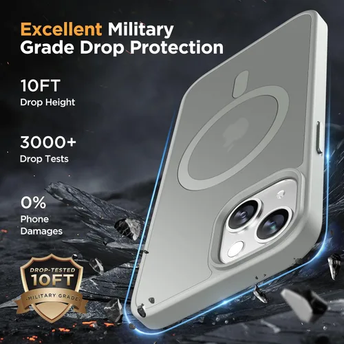 Vista 78 de Miracase - Funda magnética para iPhone 13 de 6.1 pulgadas (compatible con MagSafe) (con 2 protectores de pantalla), protección de grado militar