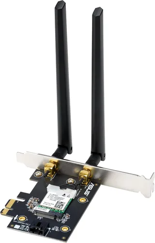Vista 10 de ASUS Adaptador PCE-AXE5400 WiFi6 6E PCI-E con 2 antenas externas. Compatible con banda de 6 GHz, 160 MHz, Bluetooth 5.2, seguridad de red WPA3