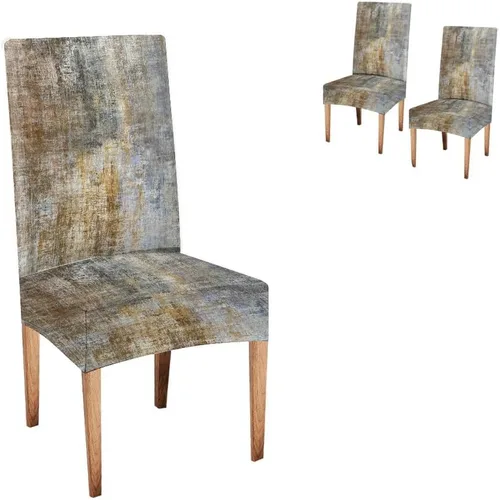 Vista 92 de TOMWISH Fundas para Sillas De Comedor 6, Fundas para sillas de comedor, pintura de arte abstracto, funda extraíble elástica de elastano para silla