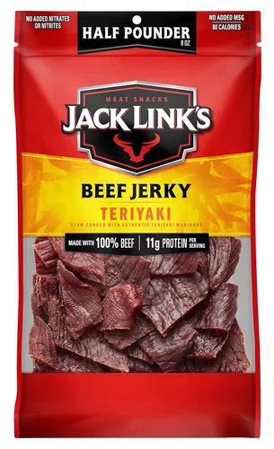 Vista 14 de Jack Link's carne de res Jerky, original, bolsa grande de media libra - bocadillo de carne sabrosa, listo para comer, aperitivos de proteína con 10g