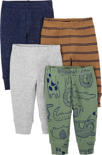 Simple Joys by Carter's - Pantalones deportivos unisex para bebés, paquete de 4