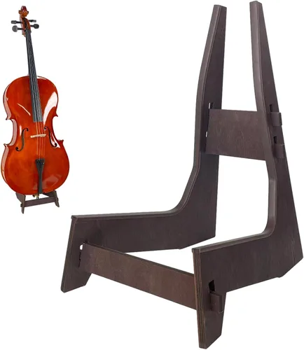 Soporte de madera para violonchelo con soporte de arco para violonchelos de 1/8 a 4/4 | Soporte de violonchelo desmontable y portátil de tamaño