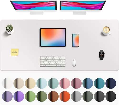 Vista 86 de Aothia - Protector de escritorio de cuero sintético grande, base antideslizante para mouse y superficie para escribir, impermeable, fácil de Agua